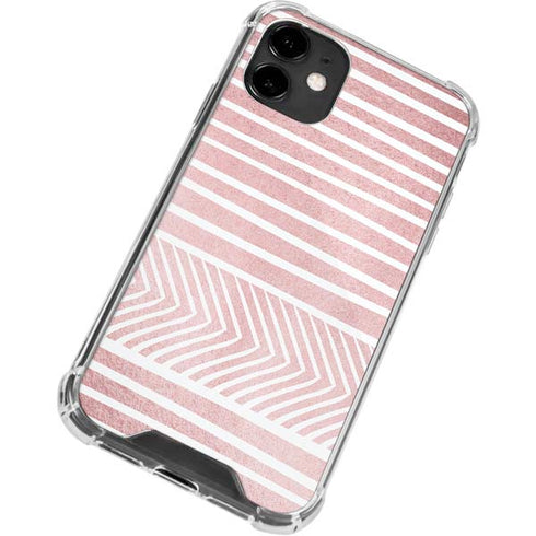 Pink and White Stripes iPhone 12 Mini Clear Case