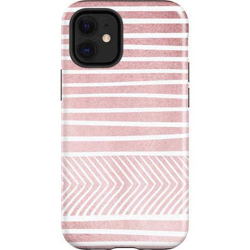 Pink and White Stripes iPhone 12 Mini Impact Case