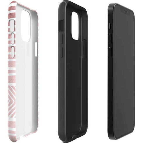 Pink and White Stripes iPhone 12 Mini Impact Case