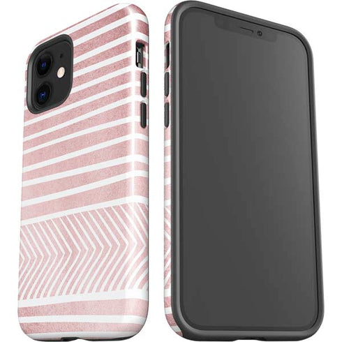 Pink and White Stripes iPhone 12 Mini Impact Case