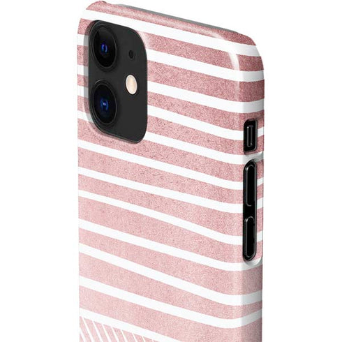 Pink and White Stripes iPhone 12 Mini Lite Case