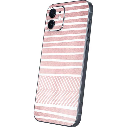 Pink and White Stripes iPhone 12 Mini Skin