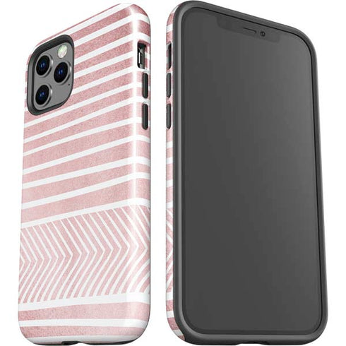 Pink and White Stripes iPhone 12 Pro Impact Case