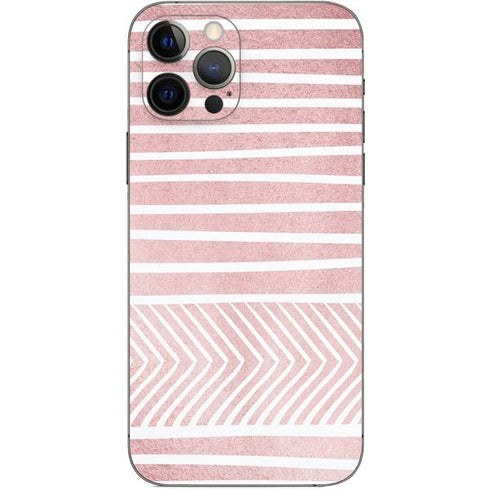 Pink and White Stripes iPhone 12 Pro Skin