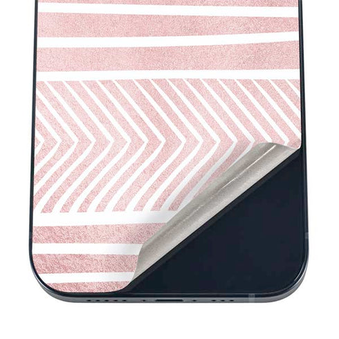 Pink and White Stripes iPhone 12 Skin