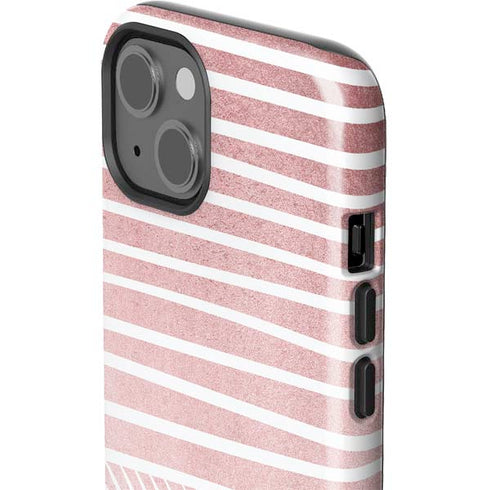 Pink and White Stripes iPhone 13 Impact Case