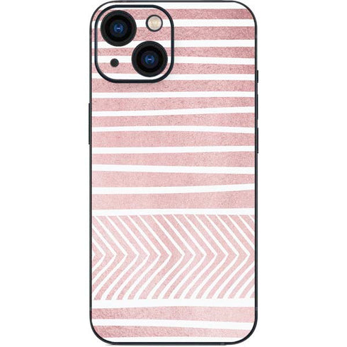 Pink and White Stripes iPhone 13 Mini Skin