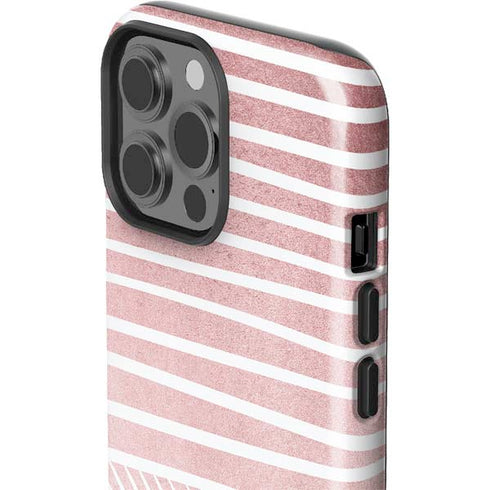 Pink and White Stripes iPhone 13 Pro Max Impact Case