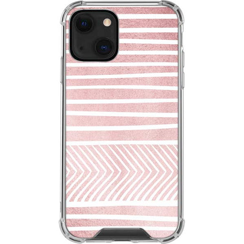 Pink and White Stripes iPhone 14 Clear Case