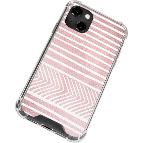 Pink and White Stripes iPhone 14 Clear Case