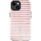 Pink and White Stripes iPhone 14 Plus Impact Case