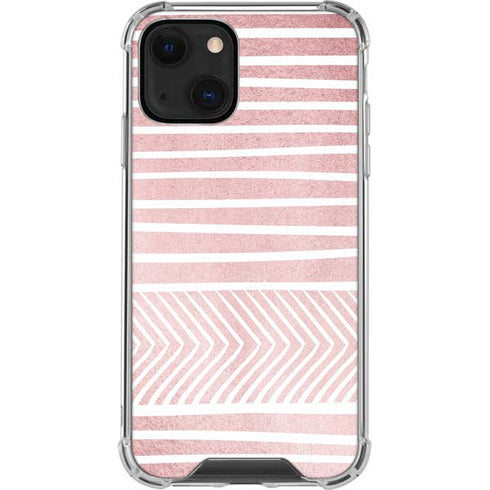 Pink and White Stripes iPhone 14 Plus Clear Case