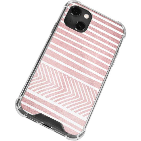 Pink and White Stripes iPhone 14 Plus Clear Case