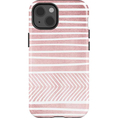 Pink and White Stripes iPhone 14 Impact Case