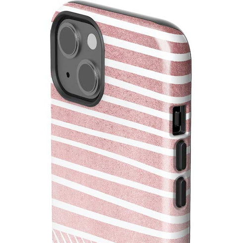 Pink and White Stripes iPhone 14 Impact Case