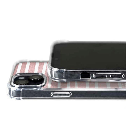 Pink and White Stripes iPhone 15 Plus MagSafe Case