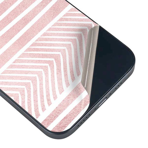 Pink and White Stripes iPhone 14 Plus Skin