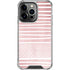 Pink and White Stripes iPhone 15 Pro Clear Case
