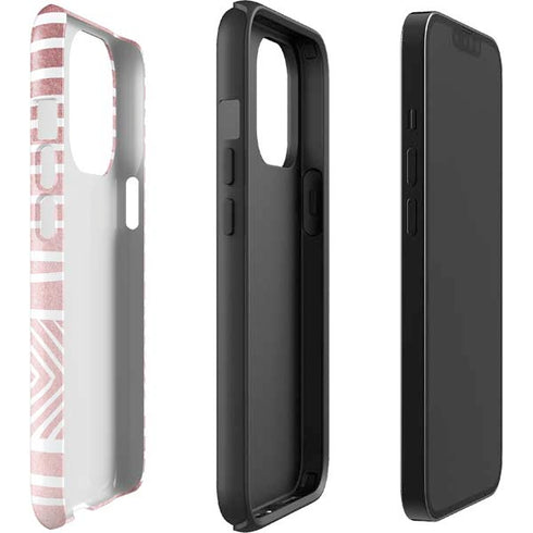 Pink and White Stripes iPhone 14 Pro Impact Case