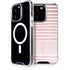 Pink and White Stripes iPhone 15 Pro MagSafe Case