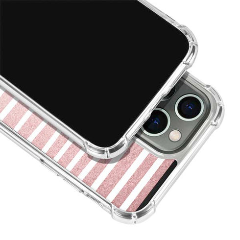 Pink and White Stripes iPhone 15 Pro Max Clear Case