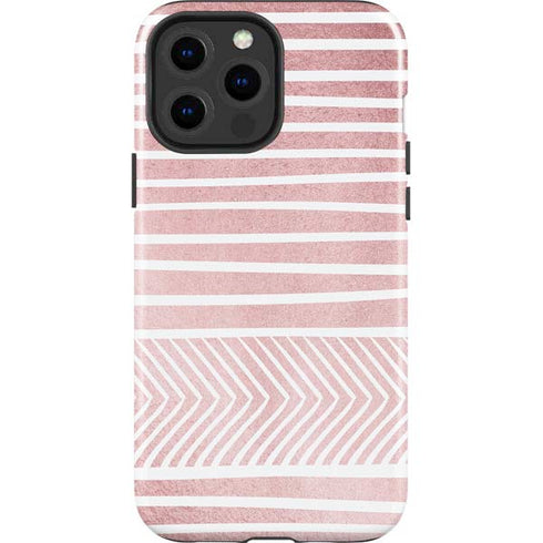 Pink and White Stripes iPhone 15 Pro Max Impact Case