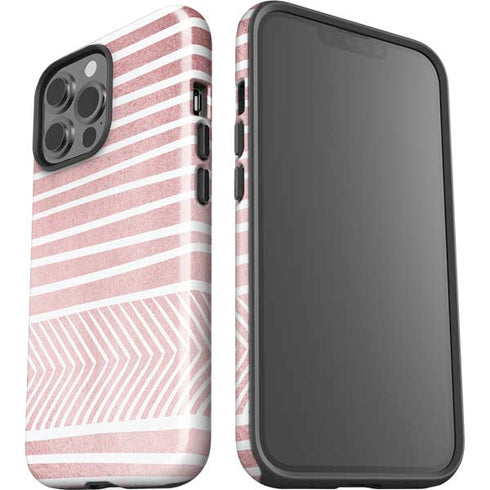 Pink and White Stripes iPhone 15 Pro Max Impact Case