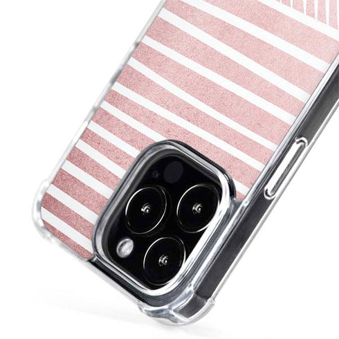 Pink and White Stripes iPhone 15 Pro Max MagSafe Case