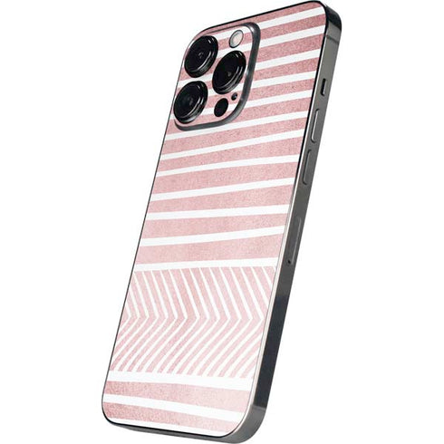 Pink and White Stripes iPhone 14 Pro Max Skin