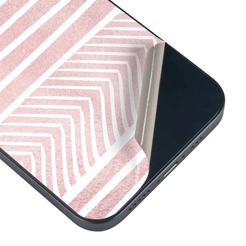 Pink and White Stripes iPhone 14 Skin