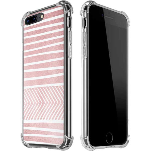 Pink and White Stripes iPhone 7/8 Plus Clear Case