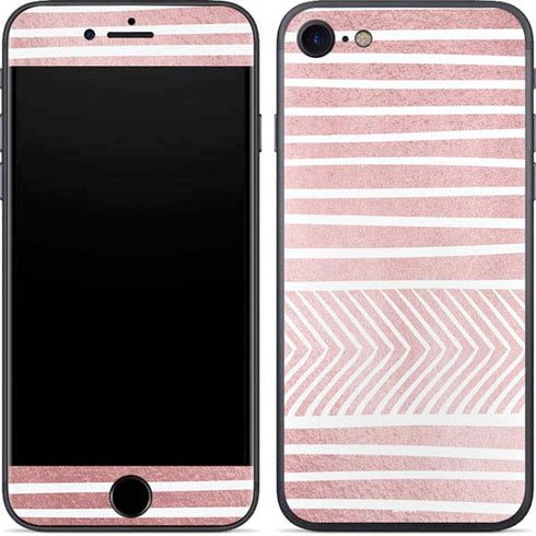 Pink and White Stripes iPhone 7 Skin