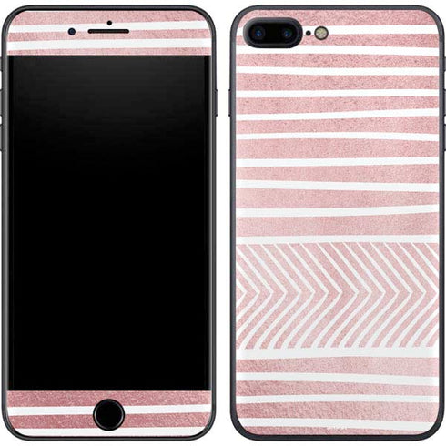 Pink and White Stripes iPhone 8 Plus Skin