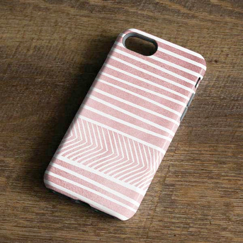 Pink and White Stripes iPhone 8 Pro Case