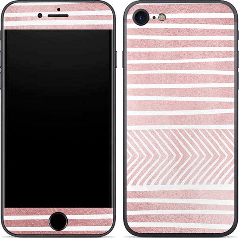 Pink and White Stripes iPhone 8 Skin