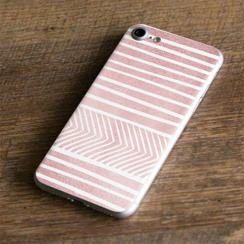 Pink and White Stripes iPhone 8 Skin