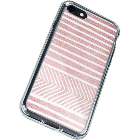Pink and White Stripes iPhone SE (2nd & 3rd Gen) Clear Case