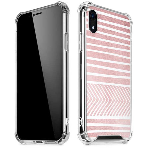 Pink and White Stripes iPhone XR Clear Case