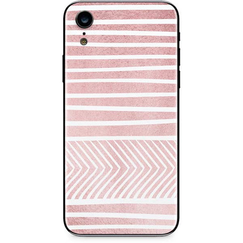Pink and White Stripes iPhone XR Skin