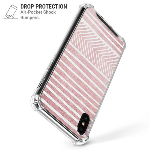 Pink and White Stripes iPhone XS Max Clear Case