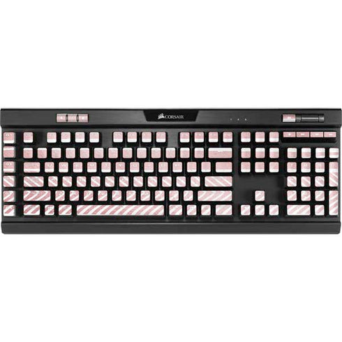 Pink and White Stripes K95 RGB PLATINUM Mechanical Gaming Keyboard Skin