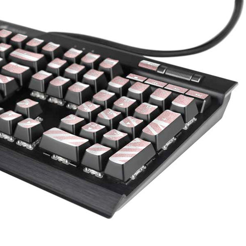 Pink and White Stripes K95 RGB PLATINUM Mechanical Gaming Keyboard Skin