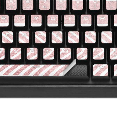 Pink and White Stripes K95 RGB PLATINUM Mechanical Gaming Keyboard Skin