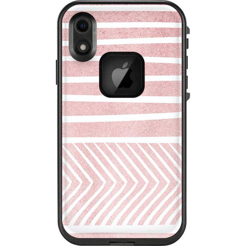 Pink and White Stripes LifeProof Fre iPhone Skin