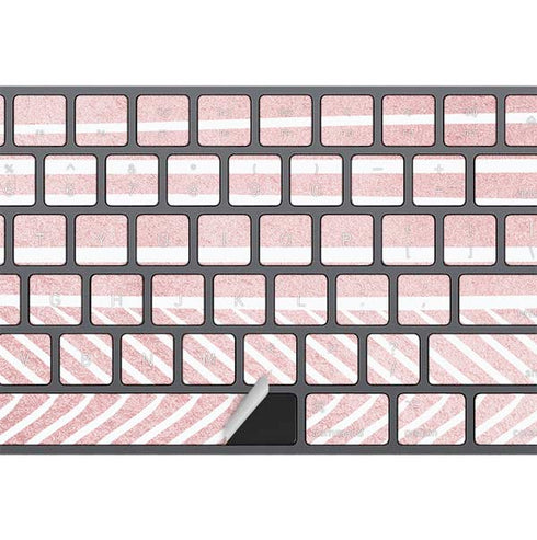 Pink and White Stripes Magic Keyboard with Numeric Keypad Skin