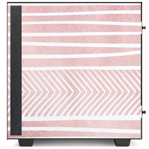 Pink and White Stripes NZXT H510 Compact ATX Mid-Tower Case Skin