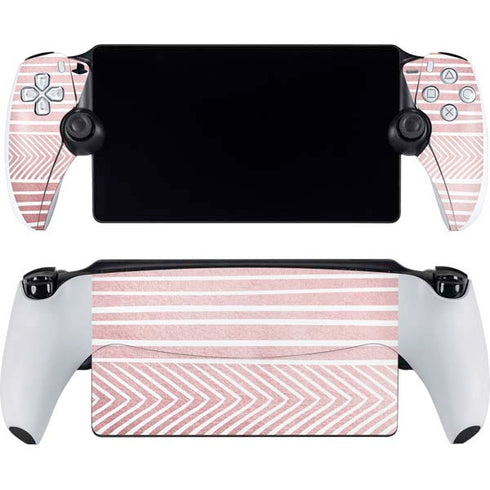 Pink and White Stripes PlayStation Portal Remote Player Skin