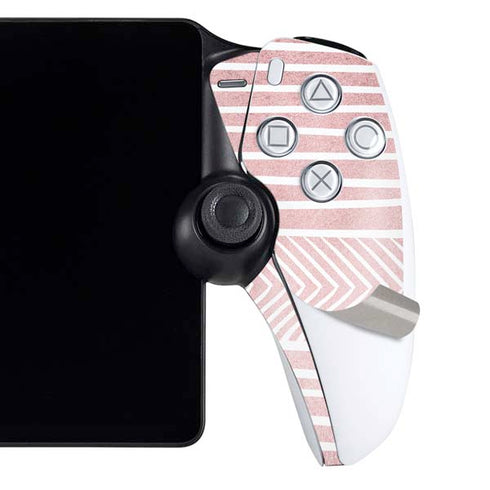 Pink and White Stripes PlayStation Portal Remote Player Skin