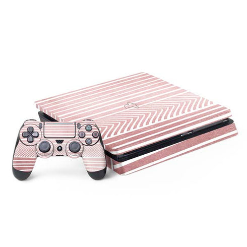 Pink and White Stripes PS4 Slim Bundle Skin