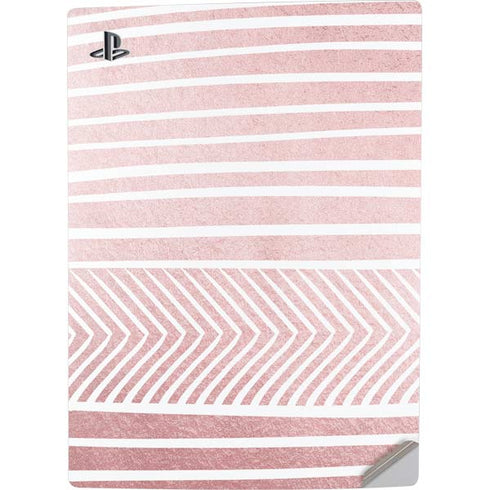 Pink and White Stripes PS5 Digital Edition Console Skin